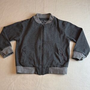 City Mouse Boys Gray Organic Cotton Bomber Jacket Size 4T